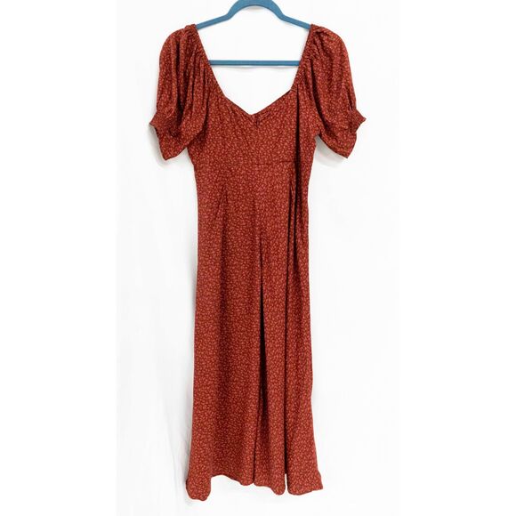 Madewell Sweetheart Puff Sleeve Midi Dress in Carmine Floral - Picture 6 of 14